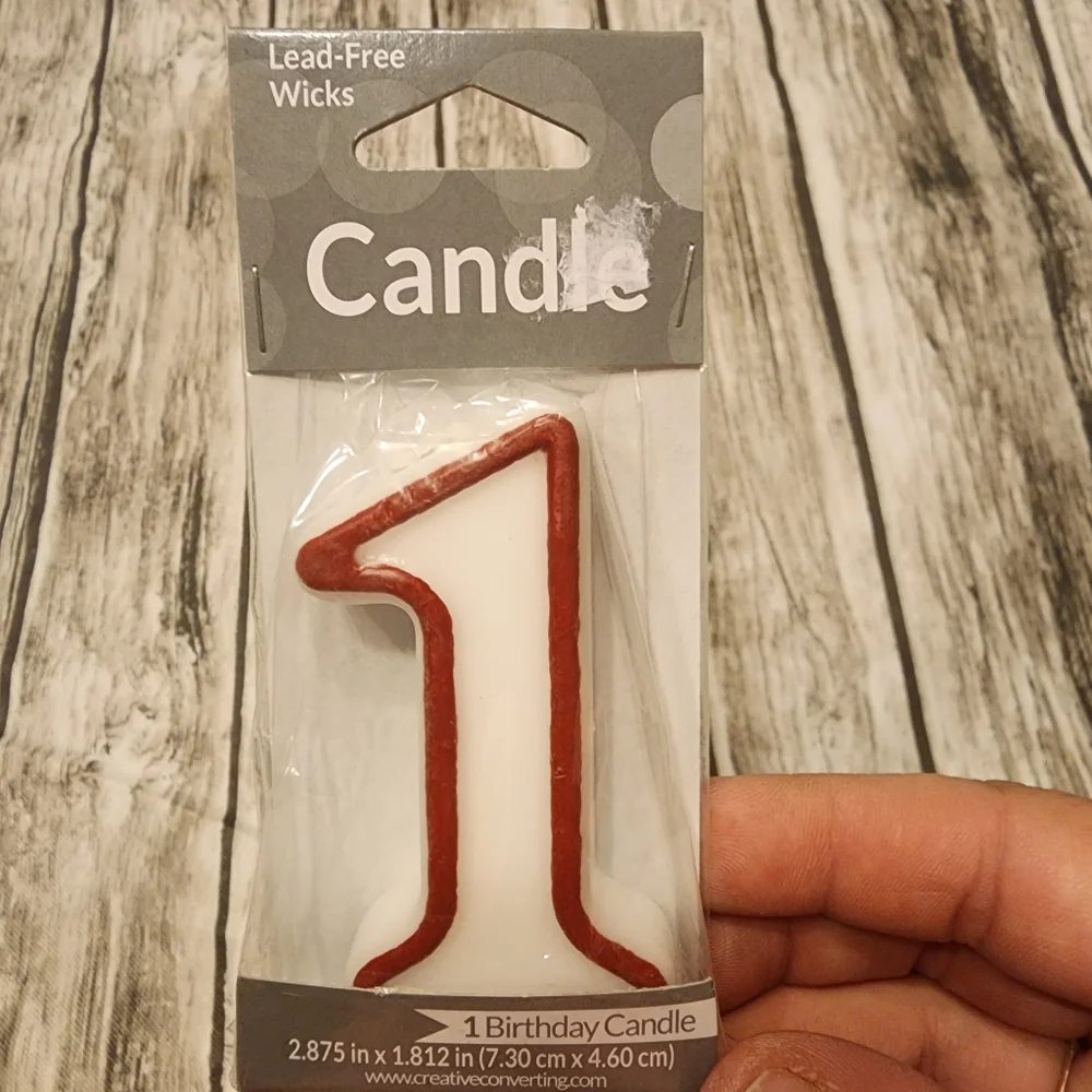 First birthday red and white number 